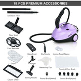 2000W Heavy Duty Steam Cleaner, Multipurpose Household Steamer with 19 Accessories & 1.5L Tank, Chemical-Free Cleaning for Floor, Car, Window