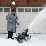 40V 20" Electric Snow Thrower with Dual LED Lights, Cordless Snow Blower w/2 x 4.0 Ah Battery & Charger