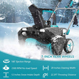 40V 20" Electric Snow Thrower with Dual LED Lights, Cordless Snow Blower w/2 x 4.0 Ah Battery & Charger