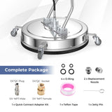 20" Pressure Washer Surface Cleaner, 4000 PSI Stainless Steel Cleaner Attachment with Casters, Dual Handles & 3/8" Quick-Connect for Driveway, Patio