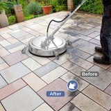 20" Pressure Washer Surface Cleaner, 4000 PSI Stainless Steel Cleaner Attachment with Casters, Dual Handles & 3/8" Quick-Connect for Driveway, Patio