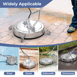 20" Pressure Washer Surface Cleaner, 4000 PSI Stainless Steel Cleaner Attachment with Casters, Dual Handles & 3/8" Quick-Connect for Driveway, Patio