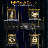 20" 21-Bottle Wine Cooler Refrigerator Countertop Wine Cellar with Beech Shelves & Anti-UV Glass Door