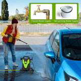2400 PSI 1.7 GPM Portable Electric High-Pressure Power Washer w/4 Quick Nozzles & Universal Wheels, IPX5 Floor Car Wash Cleaning Machine