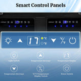 24" Dual Zone Under Counter Wine Beverage Refrigerator Cooler w/Lock, Built-in & Freestanding Wine Fridge Holds 19 Bottles & 57 Cans