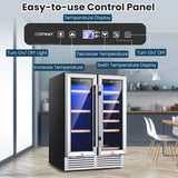 24" Large Dual Zone Wine Beverage Cooler Refrigerator Built-In & Freestanding Beer Fridge Wine Cellar