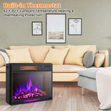 25" Recessed Electric Fireplace Heater with Flame Effect, Wall Mounted & Freestanding Electric Fireplace Insert