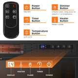 25" Recessed Electric Fireplace Heater with Flame Effect, Wall Mounted & Freestanding Electric Fireplace Insert