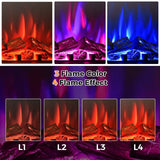 25" Recessed Electric Fireplace Heater with Flame Effect, Wall Mounted & Freestanding Electric Fireplace Insert