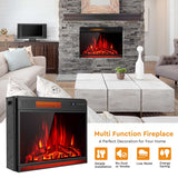 28" Electric Fireplace Heater with Flame Effect, Wall Mounted & Freestanding Electric Fireplace Insert