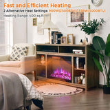 28" Electric Fireplace Heater with Flame Effect, Wall Mounted & Freestanding Electric Fireplace Insert