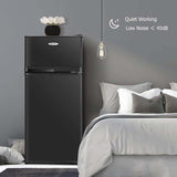 3.4 Cu.Ft Compact Refrigerator, 2-Door Mini Fridge with Freezer & Removable Glass Shelves for Dorm, Bedroom, Office