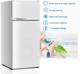3.4 Cu.Ft Compact Refrigerator, 2-Door Mini Fridge with Freezer & Removable Glass Shelves for Dorm, Bedroom, Office