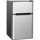 2-Door Mini Fridge with Freezer, 3.2 Cu.Ft Compact Refrigerator with Removable Glass Shelves & Mechanical Control for Dorm, Apartment