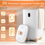 35L Large Towel Warmer Bucket with Dryer, PTC Air Heater, Timer & Auto Shut Off for Oversized Towels, Bathrobes & Blankets