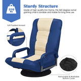 360° Swivel Floor Gaming Chair, 6-Position Adjustable Folding Floor Rocker Chair with Armrests & Padded Backrest for Games, Reading