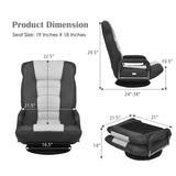360° Swivel Floor Gaming Chair, 6-Position Adjustable Folding Floor Rocker Chair with Armrests & Padded Backrest for Games, Reading