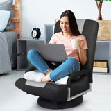360° Swivel Floor Gaming Chair, 6-Position Adjustable Folding Floor Rocker Chair with Armrests & Padded Backrest for Games, Reading