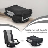 360° Swivel Floor Gaming Chair, 6-Position Adjustable Folding Floor Rocker Chair with Armrests & Padded Backrest for Games, Reading