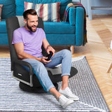 360° Swivel Floor Gaming Chair, 6-Position Adjustable Folding Floor Rocker Chair with Armrests & Padded Backrest for Games, Reading