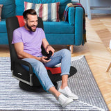 360° Swivel Floor Gaming Chair, 6-Position Adjustable Folding Floor Rocker Chair with Armrests & Padded Backrest for Games, Reading