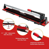 48" Manual Floor Tile Cutter with Tungsten Carbide Cutting Wheel, Removable Scale & 4 Adjustable Brackets