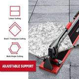 48" Manual Floor Tile Cutter with Tungsten Carbide Cutting Wheel, Removable Scale & 4 Adjustable Brackets
