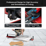 48" Manual Floor Tile Cutter with Tungsten Carbide Cutting Wheel, Removable Scale & 4 Adjustable Brackets