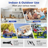 53QT Portable Car Fridge Freezer for Camping Travel, Dual-zone Electric Cooler w/-4℉~68℉ Adjustable Range, 12/24V DC & 110-240V AC