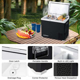 53QT Portable Car Fridge Freezer for Camping Travel, Dual-zone Electric Cooler w/-4℉~68℉ Adjustable Range, 12/24V DC & 110-240V AC