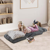 6-Position Adjustable Floor Sofa Bed, Folding Lazy Sofa Chaise Lounger Recliner with Armrests & Footrests for Living Room, Bedroom & Gaming