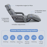 6-Position Adjustable Floor Sofa Bed, Folding Lazy Sofa Chaise Lounger Recliner with Armrests & Footrests for Living Room, Bedroom & Gaming