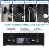 61-Quart Dual-zone Car Refrigerator with Wheels, 12V/24V DC & 100-240V AC Portable Car Fridge Cooler Freezer