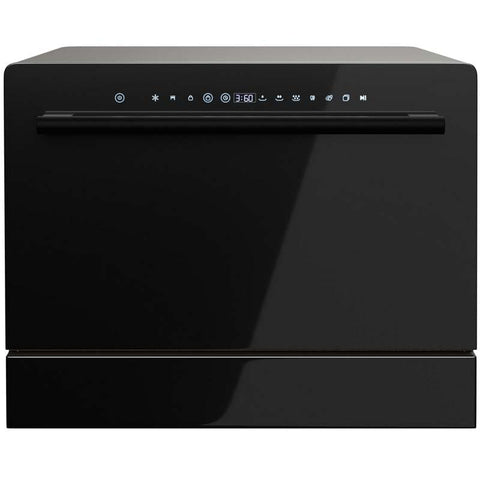Countertop Dishwasher Portable, 6 Place Setting Built-in Dishwasher with LED Touch Screen, Doorknob