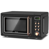 0.7Cu.ft Retro Countertop Microwave Oven 700W with 5 Microwave Power, Glass Turntable & Viewing Window