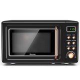 0.7Cu.ft Retro Countertop Microwave Oven 700W with 5 Microwave Power, Glass Turntable & Viewing Window