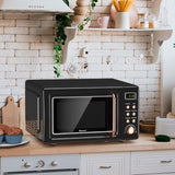 0.7Cu.ft Retro Countertop Microwave Oven 700W with 5 Microwave Power, Glass Turntable & Viewing Window
