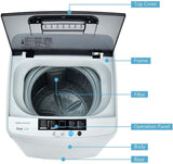 Full Automatic Portable Washing Machine with Drain Pump, 8.8 LBS 2-in-1 Top Load Washer Dryer Combo