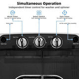 13 LBS Portable Washing Machine, Twin Tub Top Load Washer Dryer Combo for Rv Apartment Dorm