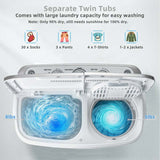 13 LBS Portable Washing Machine, Twin Tub Top Load Washer Dryer Combo for Rv Apartment Dorm