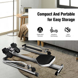 Full Motion Hydraulic Rowing Machine for Cardio Exercise, Folding Rower with LCD Monitor, Adjustable Resistance