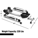 Full Motion Hydraulic Rowing Machine for Cardio Exercise, Folding Rower with LCD Monitor, Adjustable Resistance