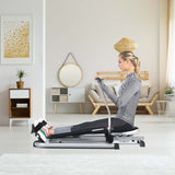 Full Motion Hydraulic Rowing Machine for Cardio Exercise, Folding Rower with LCD Monitor, Adjustable Resistance