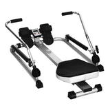 Full Motion Hydraulic Rowing Machine for Cardio Exercise, Folding Rower with LCD Monitor, Adjustable Resistance