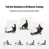Full Motion Hydraulic Rowing Machine for Cardio Exercise, Folding Rower with LCD Monitor, Adjustable Resistance
