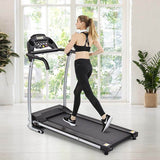 2 HP Folding Electric Treadmill, 800W Compact Motorized Running Machine with 12 Preset Programs & LCD Monitor for Home Gym