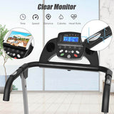 2 HP Folding Electric Treadmill, 800W Compact Motorized Running Machine with 12 Preset Programs & LCD Monitor for Home Gym
