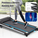 2 HP Folding Electric Treadmill, 800W Compact Motorized Running Machine with 12 Preset Programs & LCD Monitor for Home Gym