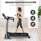 2 HP Folding Electric Treadmill, 800W Compact Motorized Running Machine with 12 Preset Programs & LCD Monitor for Home Gym