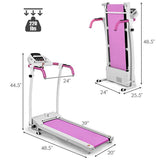 2 HP Folding Electric Treadmill, 800W Compact Motorized Running Machine with 12 Preset Programs & LCD Monitor for Home Gym